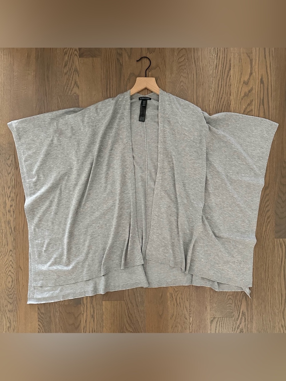Eileen Fisher Knit Jersey Poncho Serape Wrap in Heather Grey One Size